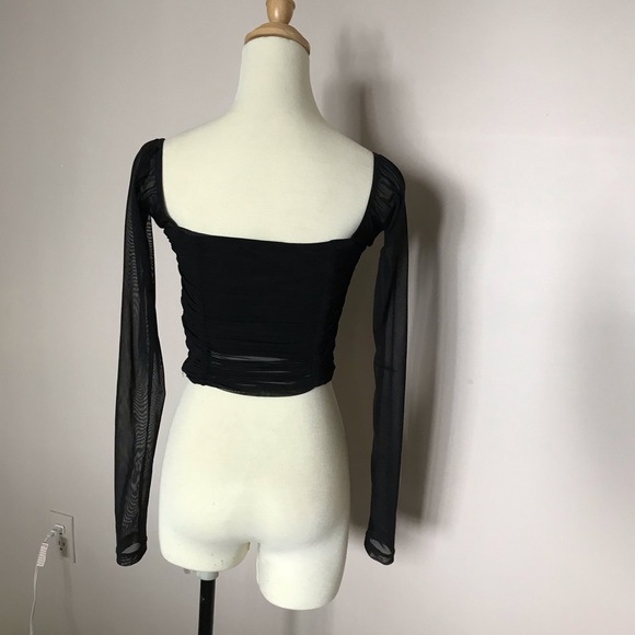 UO Liana Mesh Long Sleeve Cropped Top - Picture 5 of 5